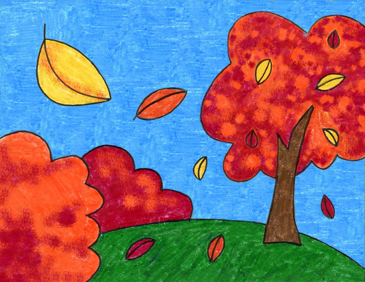 Fall Tree Drawing Modern Sketch