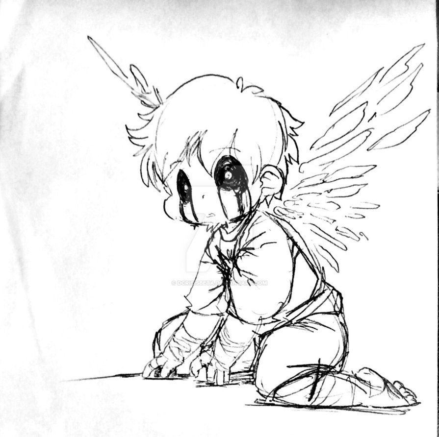 Fallen Angel Drawing Hand drawn Sketch