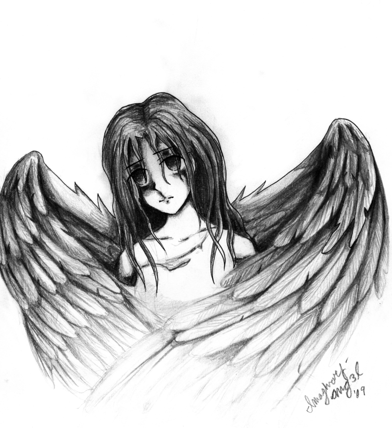 Fallen Angel Drawing Hand drawn