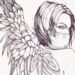 Fallen Angel Drawing Modern Sketch