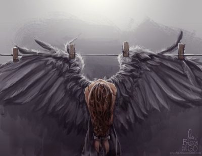 Fallen Angel, Darkness, Betrayal, Hope, Redemption Drawing