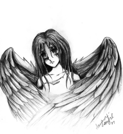 Fallen Angel, Resilience, Hope, Betrayal, Redemption Drawing