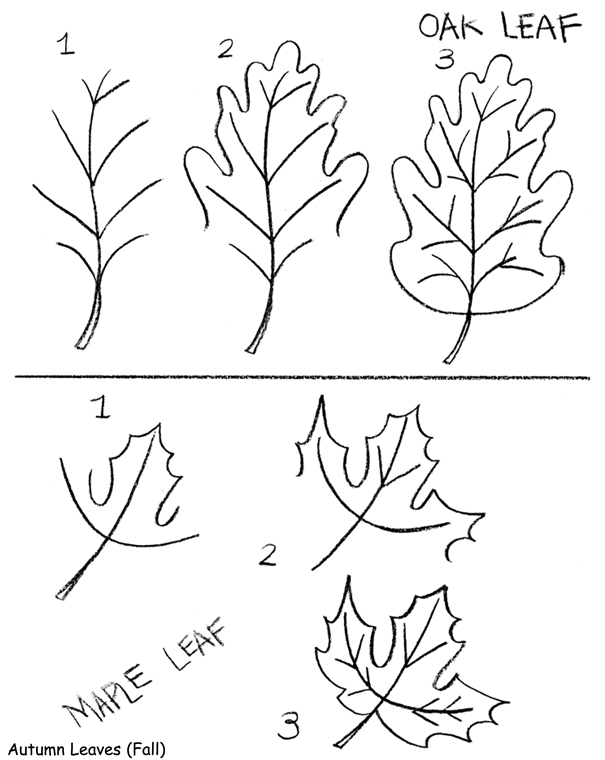 Falling Leaf Drawing Modern Sketch