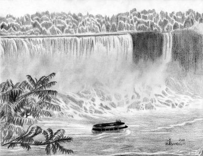 Falls, Plunges, Rapids, Cascades, Waterfalls Drawing