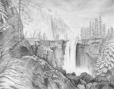 Falls, Plunges, Rapids, Cascades, Waterfalls Drawing