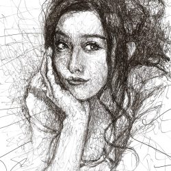 Fan Bingbing Drawing Modern Sketch