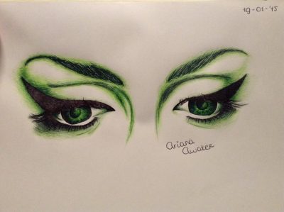 Fantasy Eyes, Mystical Glimpse, Dreamy Vision, Enchanted Gaze, Whimsical Stare Drawing