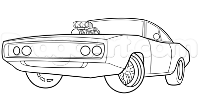 Fast And Furious Car, High-Speed Racing, Street Racing Culture, Iconic Muscle Vehicles, Adrenaline-Fueled Action Drawing