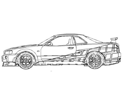 Fast And Furious Car, Iconic Muscle Vehicles, Adrenaline-Pumping Action, Thrilling Street Pursuits, High-Speed Racing Drawing