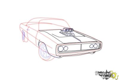 Fast And Furious Car, Street Racing Culture, Iconic Muscle Vehicles, Adrenaline-Fueled Action, High-Speed Racing Drawing