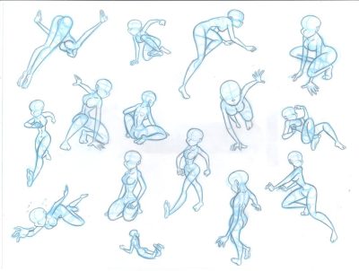 Female Action Poses, Bold Expressions, Fierce Postures, Dynamic Stances, Empowering Moves Drawing