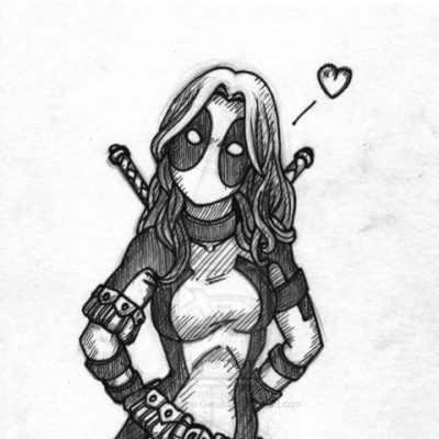 Female Deadpool, Heroine, Mercenary, Comedic, Anti-Hero Drawing