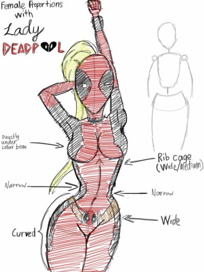 Female Deadpool, Unconventional, Quirky, Mercenary, Antihero Drawing