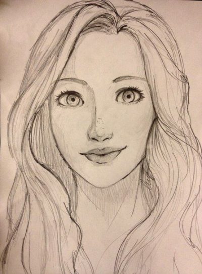 Female Face, Expression, Features, Portrait, Beauty Drawing