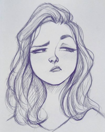 Female Face, Expression, Features, Portrait, Beauty Drawing