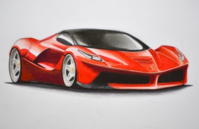 Ferrari, Performance, Racing, Speed, Luxury Drawing