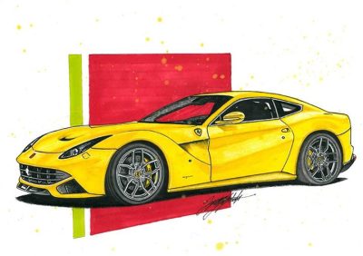 Ferrari, Speed, Performance, Innovation, Luxury Drawing