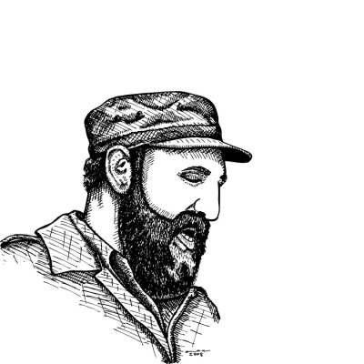 Fidel Castro, Political Icon, Revolutionary Leader, Historical Figure, Cuban Communism Drawing