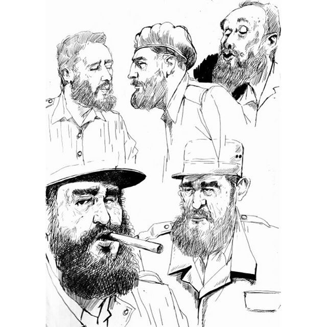 Fidel Castro Drawing Amazing Sketch