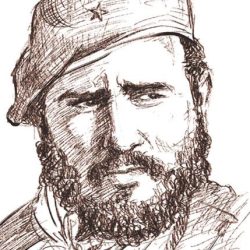 Fidel Castro Drawing Artistic Sketching