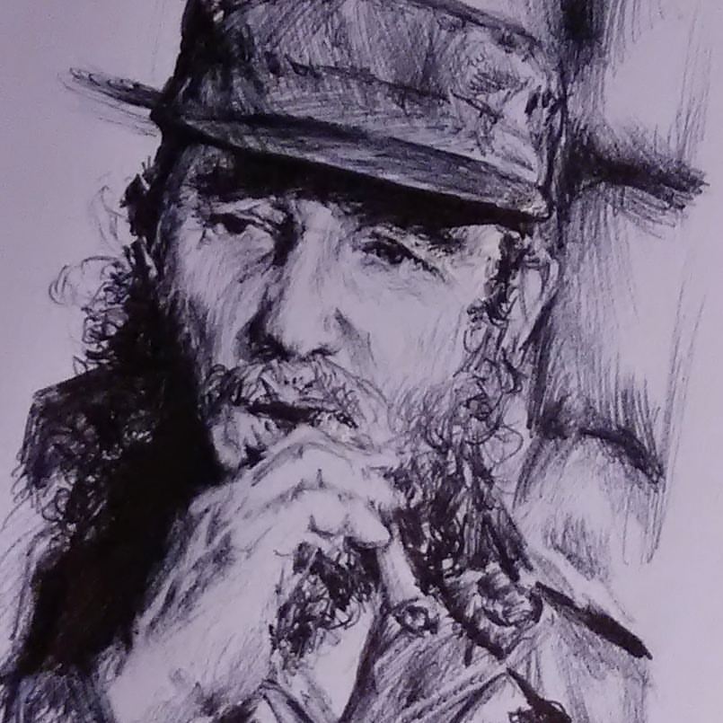 Fidel Castro Drawing Creative Style