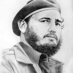 Fidel Castro Drawing Detailed Sketch