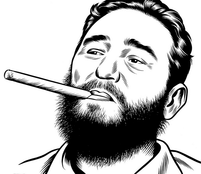 Fidel Castro Drawing Fine Art