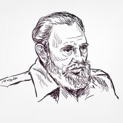 Fidel Castro Drawing Modern Sketch