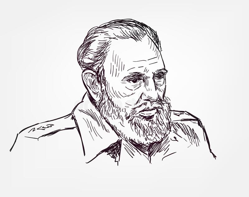 Fidel Castro Drawing Modern Sketch