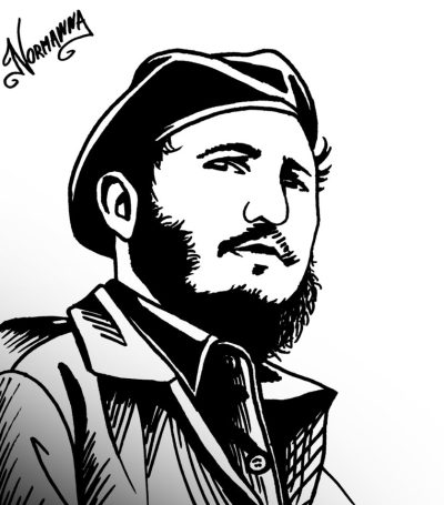 Fidel Castro, Political Icon, Revolutionary Leader, Historical Figure, Cuban Communism Drawing