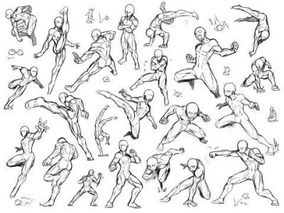 Fighting Pose, Battle Posture, Warrior Form, Ready Position, Combat Stance Drawing