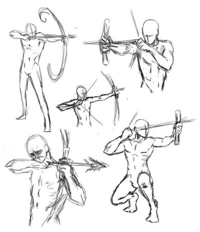 Fighting Pose, Battle Posture, Warrior Form, Ready Position, Combat Stance Drawing