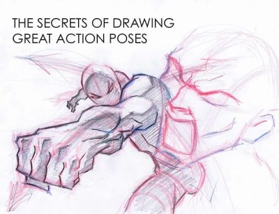 Action Pose, Dramatic Posture, Dynamic Stance, Energetic Position, Motion Capture Drawing