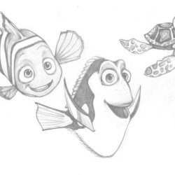 Finding Nemo Drawing Detailed Sketch