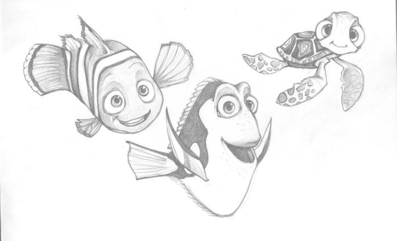 Finding Nemo Drawing Detailed Sketch