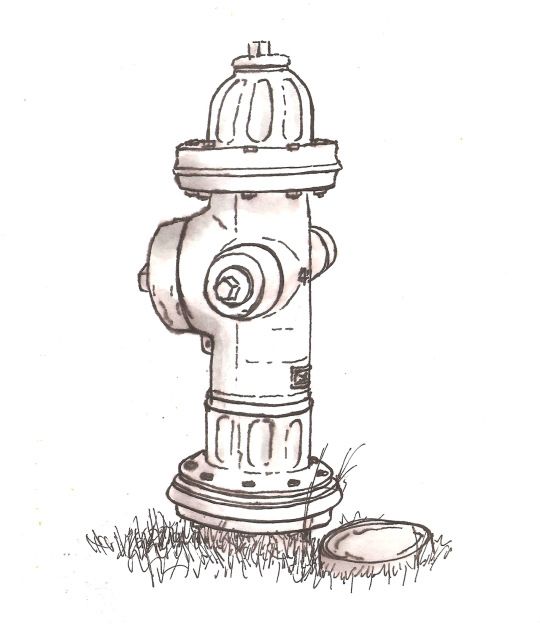 Fire Hydrant Drawing Realistic Sketch