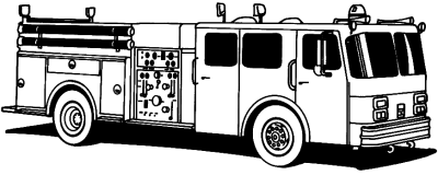 Fire Truck, Emergency Vehicle, Rescue Operation, Public Safety, Firefighter Equipment Drawing