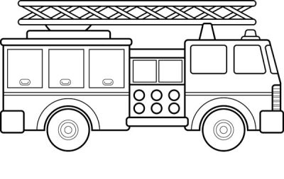 Fire Truck, Firefighting Equipment, Rescue Operations, Emergency Vehicle, First Responders Drawing