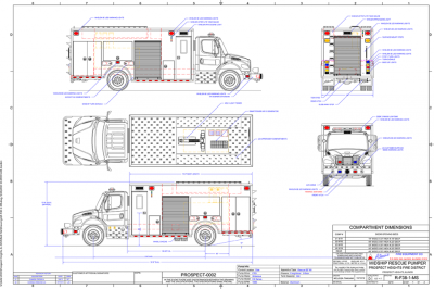 Fire Truck, Rescue Equipment, Safety Response, Emergency Vehicle, Firefighting Apparatus Drawing