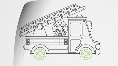 Fire Truck, Emergency Vehicle, Rescue Operation, Public Safety, Firefighter Equipment Drawing