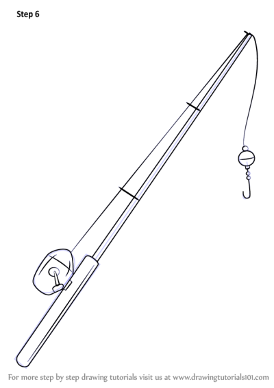 Fishing Pole, Angling Gear, Outdoor Sport, Casting Rod, Reel Combo Drawing