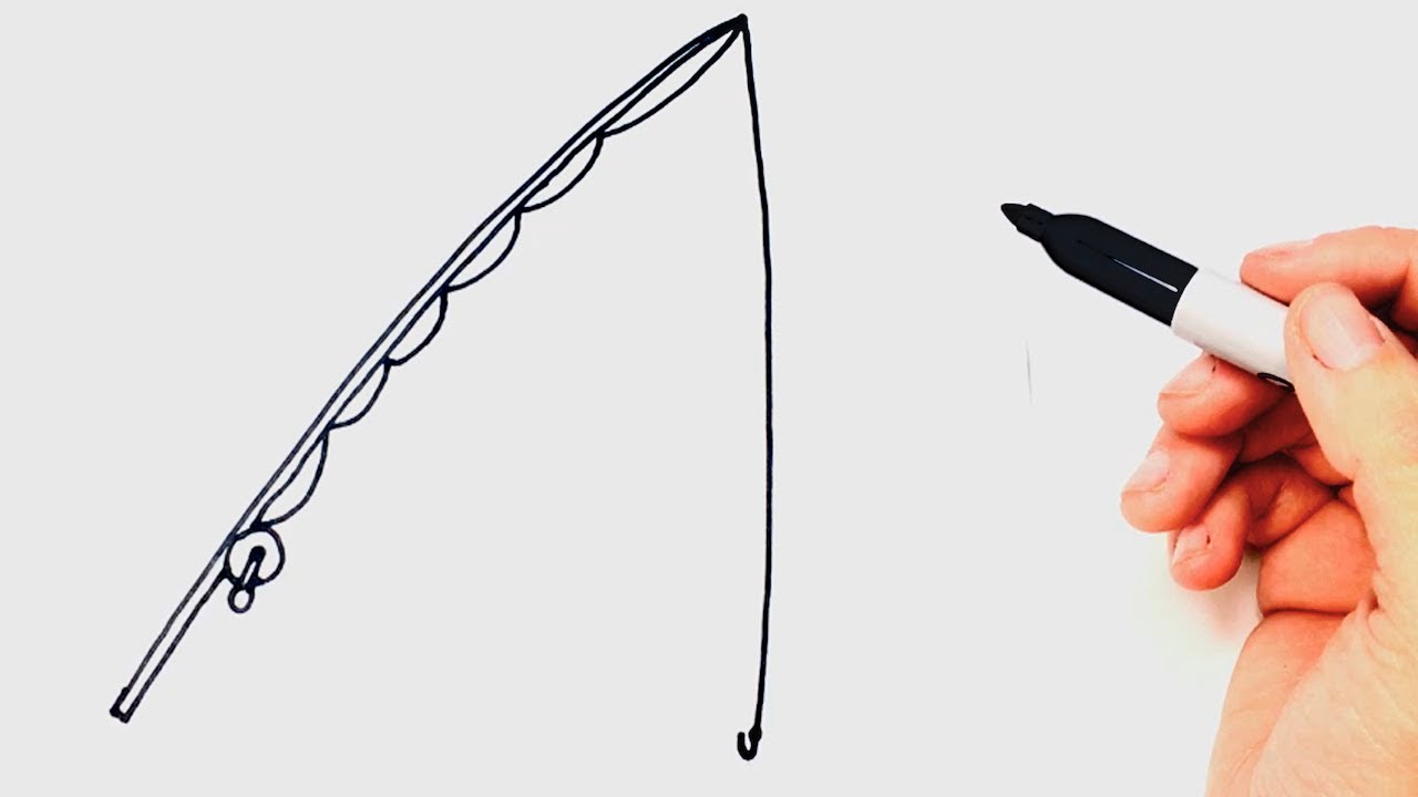 Fishing Pole Drawing Amazing Sketch