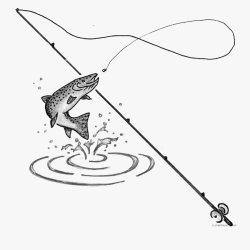 Fishing Pole Drawing Artistic Sketching