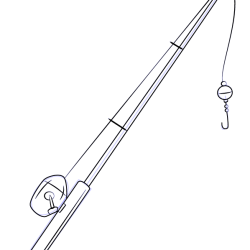 Fishing Pole Drawing Intricate Artwork