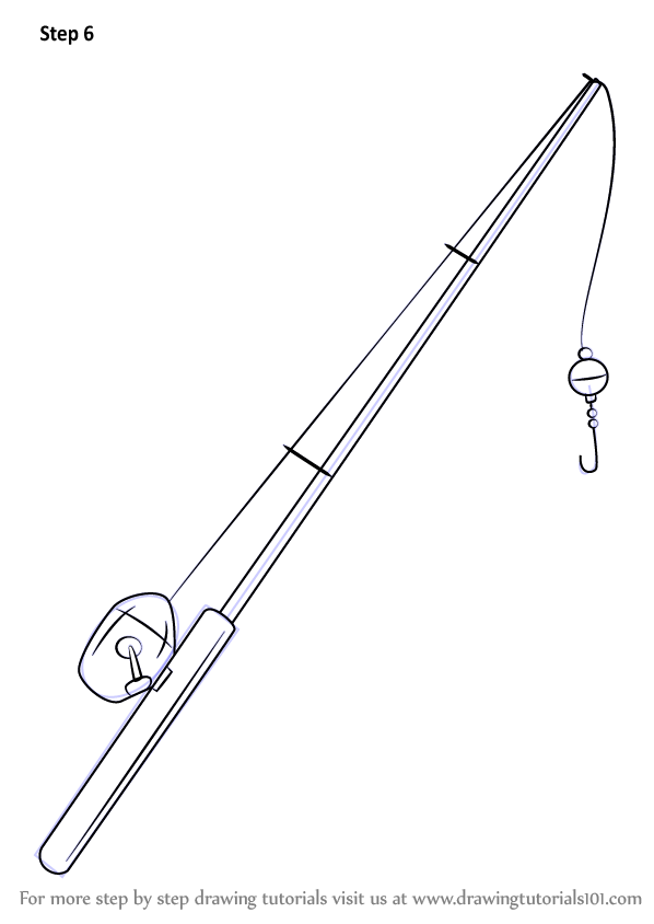 Fishing Pole Drawing Intricate Artwork