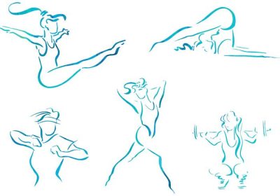 Fitness, Strength, Endurance, Wellness, Nutrition Drawing