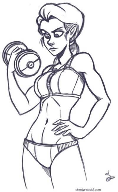 Fitness, Health, Exercise, Wellness, Strength Drawing