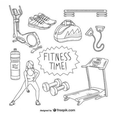 Fitness, Strength, Endurance, Wellness, Nutrition Drawing