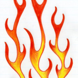 Flames Drawing Realistic Sketch