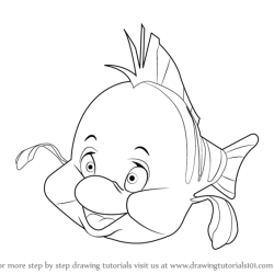 Flounder Fish Drawing